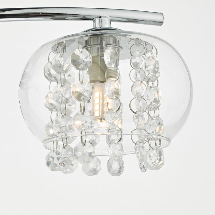 Elma 3 Light Semi Flush Polished Chrome Glass<br>Polished Chrome