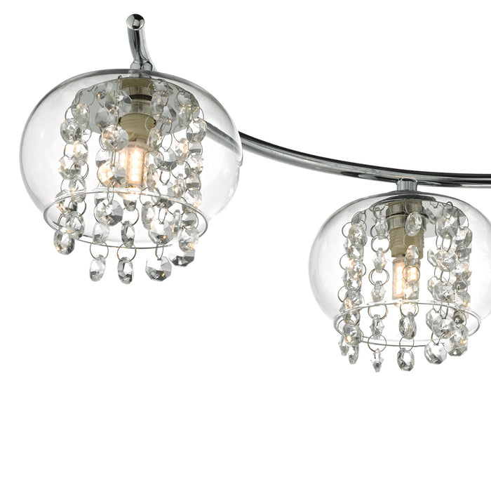 Elma 6 Light Semi Flush Polished Chrome & Crystal<br>Polished Chrome