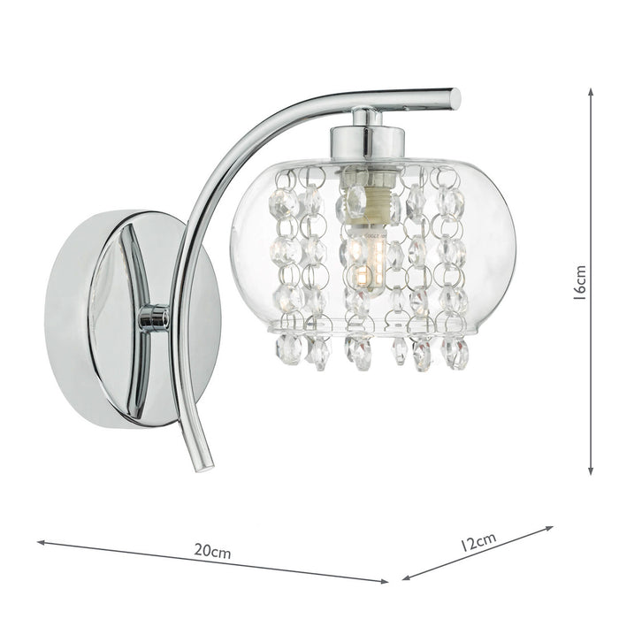 Elma Wall Light Polished Chrome & Glass<br>Polished Chrome