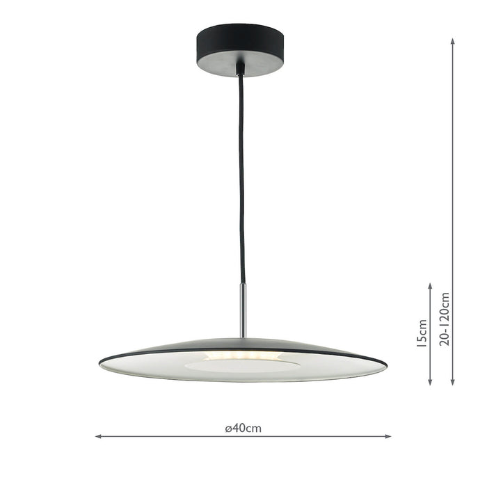 Enoch Pendant Matt Black & Stainless Steel LED<br>Matt Black