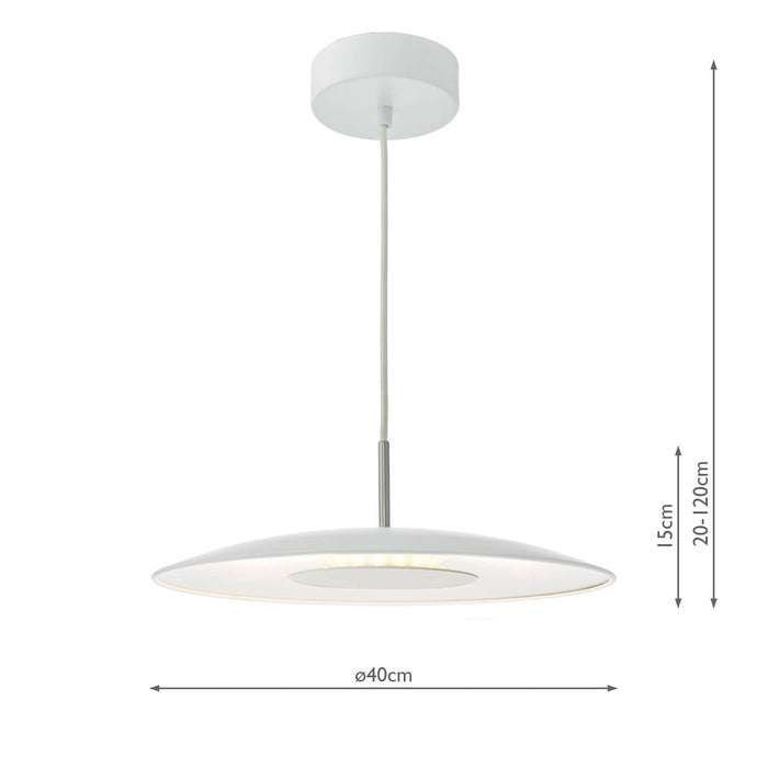 Enoch Pendant White Stainless Steel LED<br>Matt White