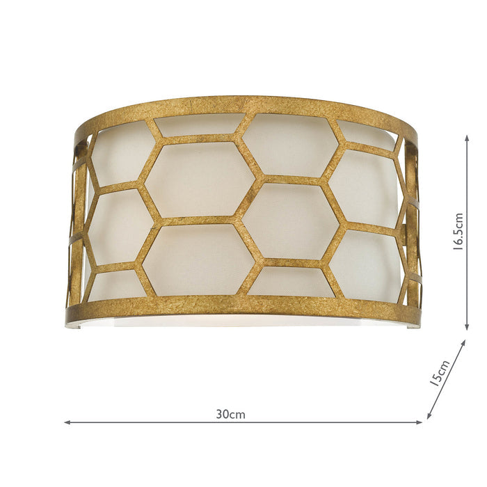 Epstein 1 Light Wall Light Gold & Ivory<br>Distressed Gold Leaf