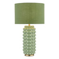 Etzel Table Lamp Green Satin Brass With Shade <br>Green