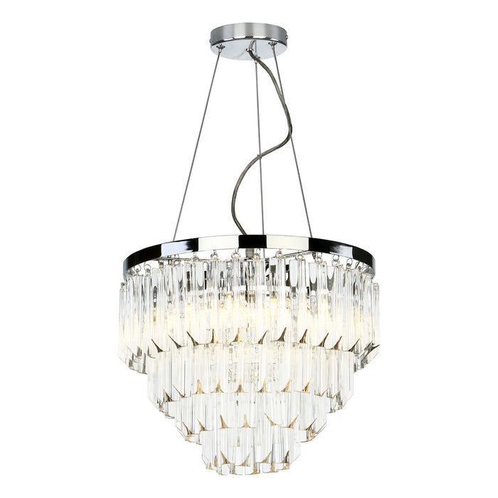 Fame 5 Light Pendant Polished Chrome Glass<br>Glass