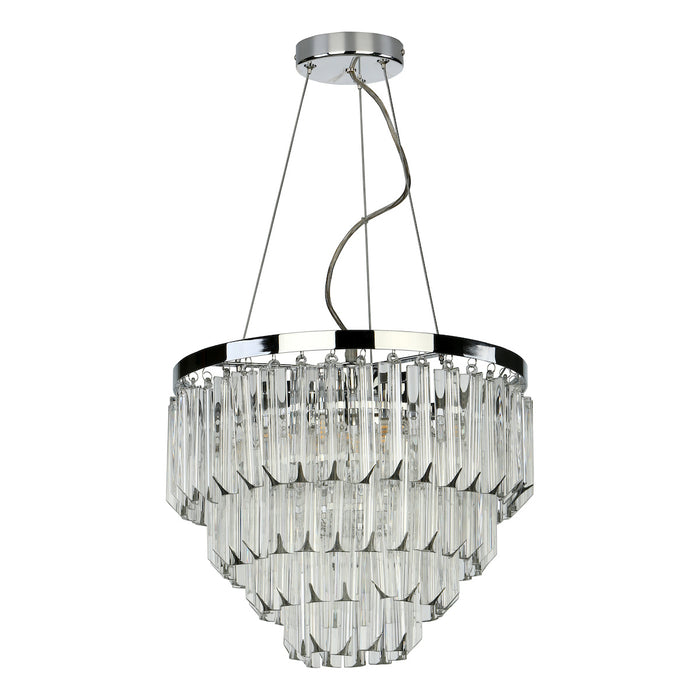 Fame 5 Light Pendant Polished Chrome Glass<br>Glass
