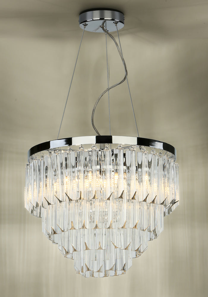 Fame 5 Light Pendant Polished Chrome Glass<br>Glass