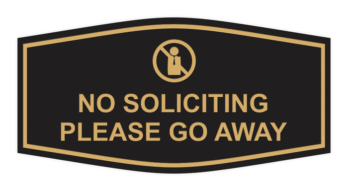 Fancy No Soliciting Please Go Away Wall or Door Sign