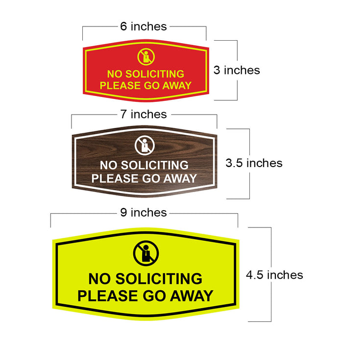 Fancy No Soliciting Please Go Away Wall or Door Sign