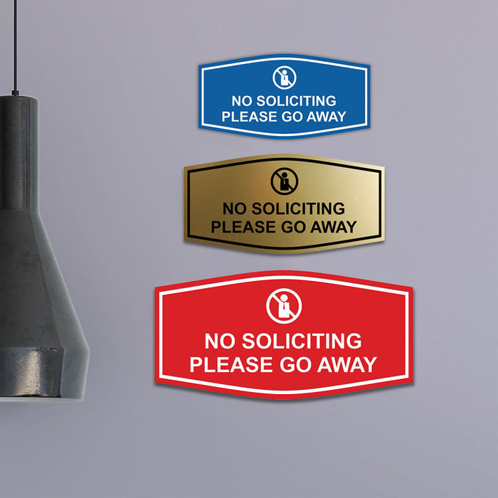Fancy No Soliciting Please Go Away Wall or Door Sign