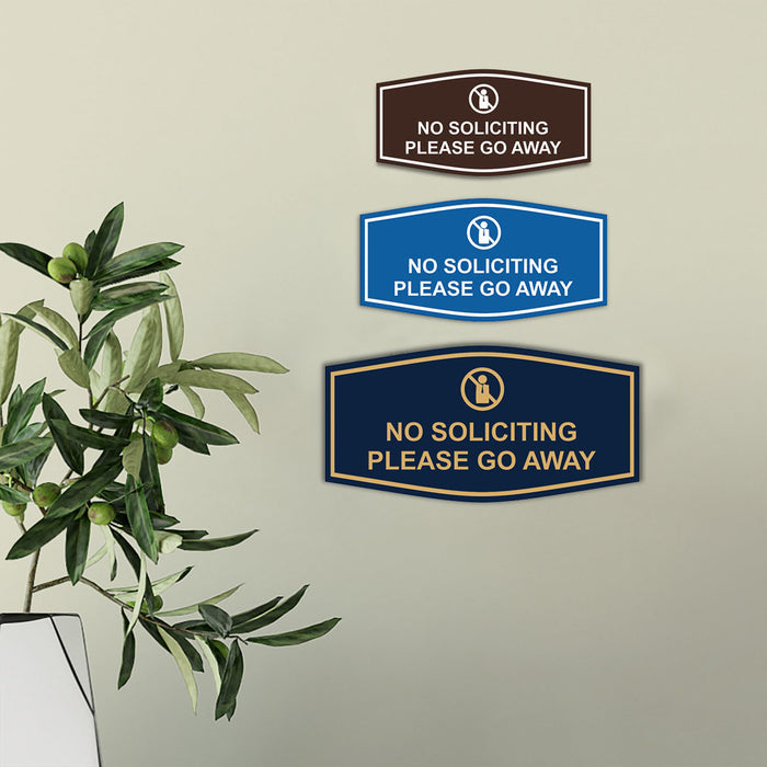 Fancy No Soliciting Please Go Away Wall or Door Sign