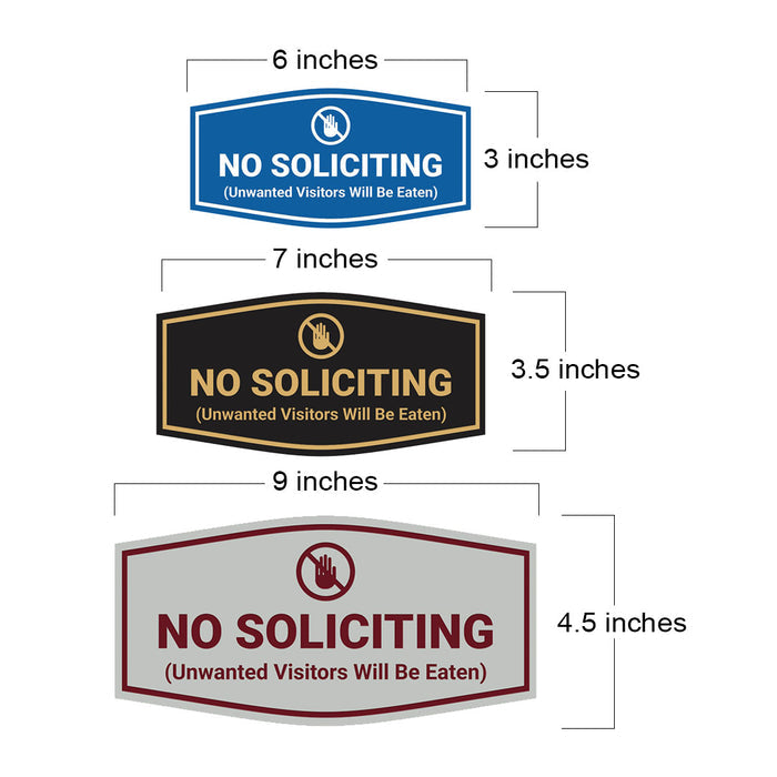 Fancy No Soliciting (Unwanted Visitors Will Be Eaten) Wall or Door Sign