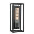 Felipe Wall Light Black & Ribbed Glass<br>Matt Black