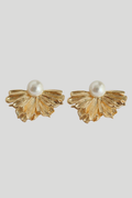 Freshwater Pearl Flower Stud Earrings