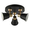 Fry 3 Light Plate Spotlight Black & Rose Gold<br>Matt Black