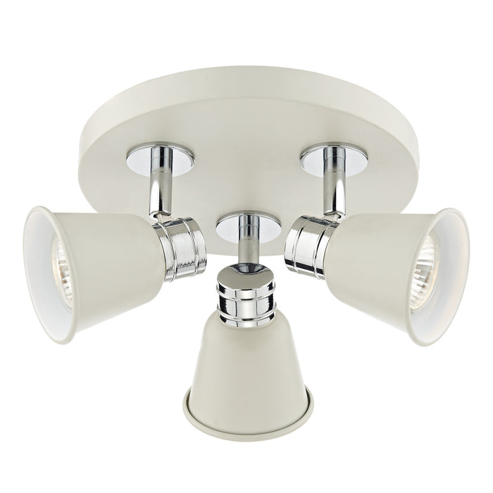 Fry 3 Light Plate Spotlight Cream Polished ChromeMatt Cream