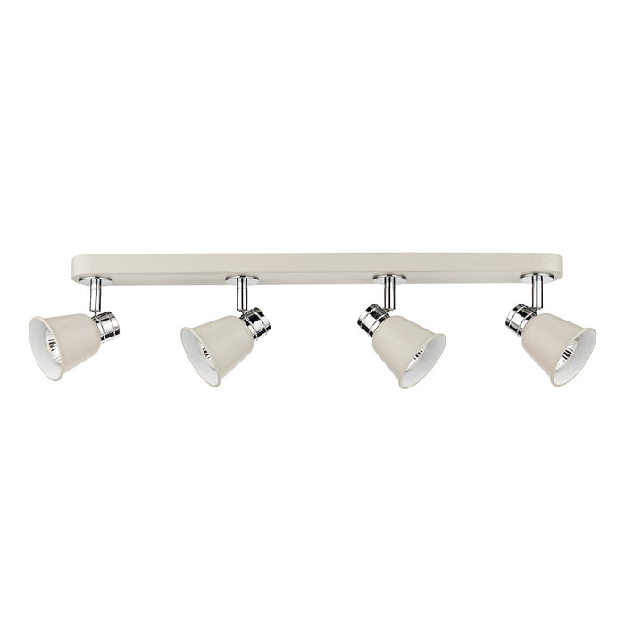 Fry 4 Light Bar Spotlight Cream Polished Chrome<br>Matt Cream