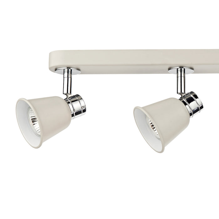 Fry 4 Light Bar Spotlight Cream Polished Chrome<br>Matt Cream