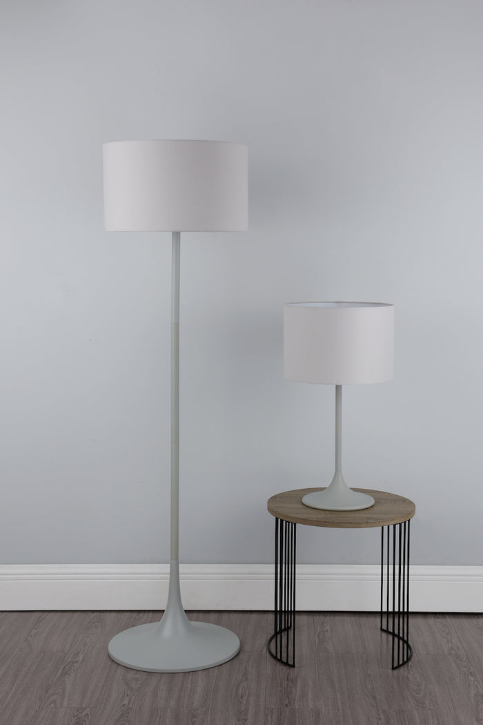 Funchal Table Lamp Grey With Shade <br>Matt Grey