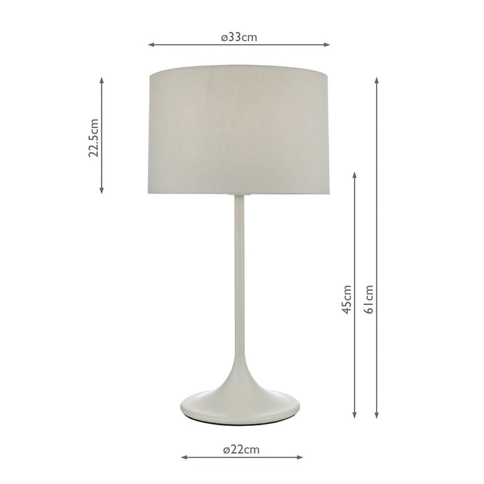 Funchal Table Lamp Grey With Shade <br>Matt Grey