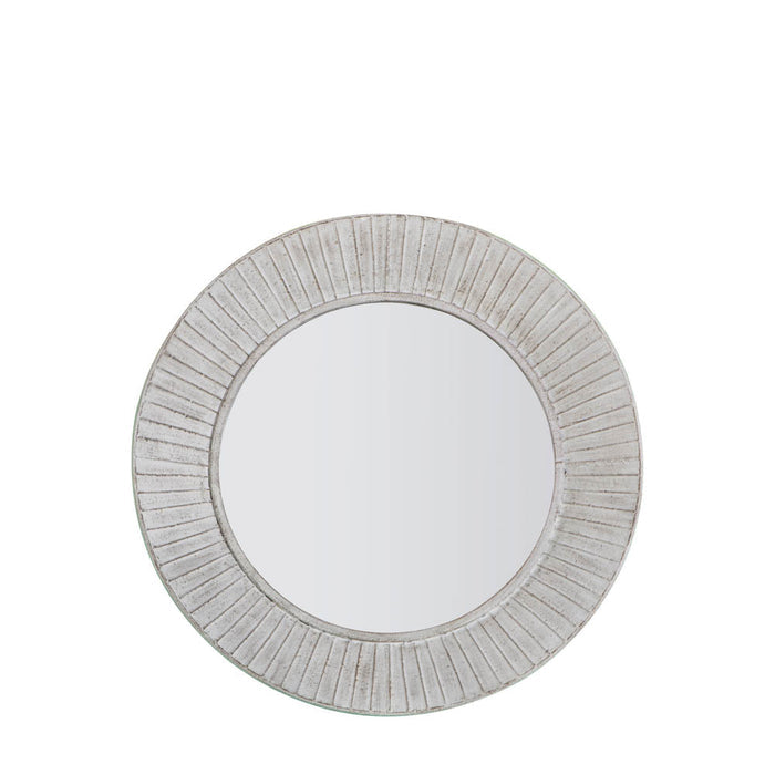 Furna Round Mirror Distressed Cream