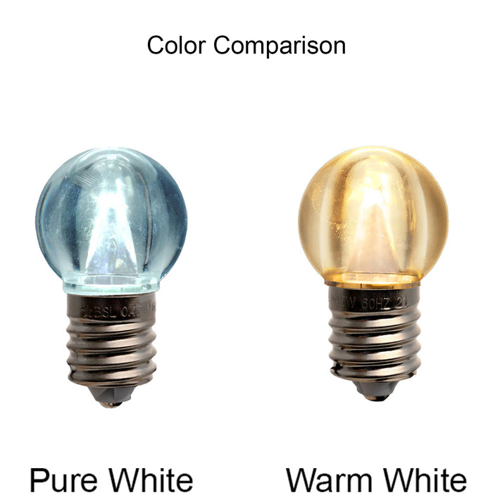G40 Smooth LED Patio Lights - E-17 - Warm White - 25 Pack