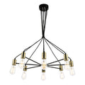 Gabriel 8 Light Pendant Satin Black Antique Gold<br>Satin Black