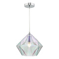 Gaia Iridised Glass & Polished Chrome Pendant<br>Iridised Glass
