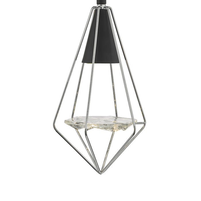 Gianni 1 Light Pendant Black, Polished Chrome & Glass<br>Matt Black