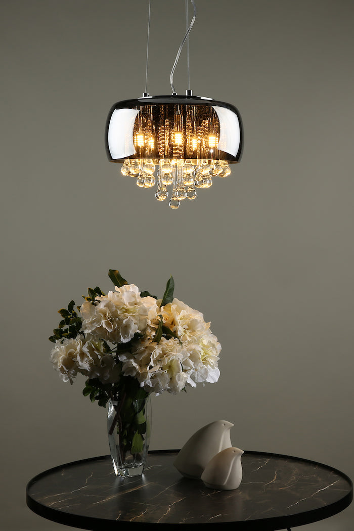 Giselle 5 Light Pendant Smoked & Clear Glass<br>Smoked Glass
