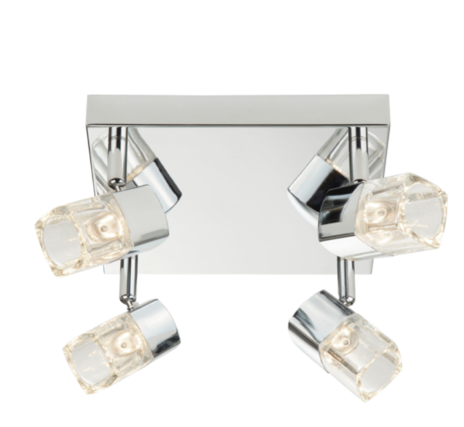 Glass Cube 4 Lamp Spotlight Square