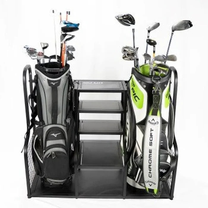 GolfBays Dual Bag Display Storage Organiser Black color