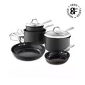 Good Food By Tower GF900258  Hard Anodised 5 Piece Cookware Set with Tempered Glass Lids - Grey
