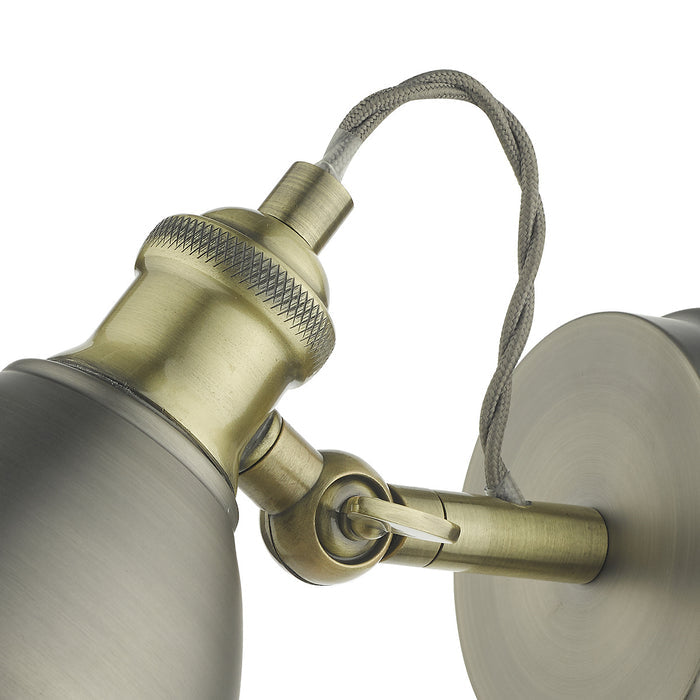 Governor Single Wall Spotlight Antique Chrome & Brass<br>Antique Chrome