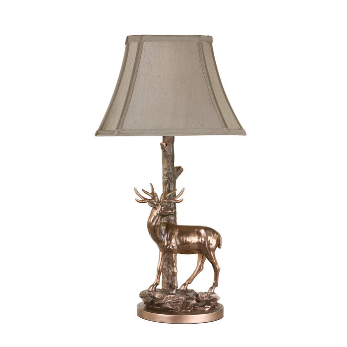 Gulliver Deer Table Lamp in Aged Brass With Shade <br>Matt Brass