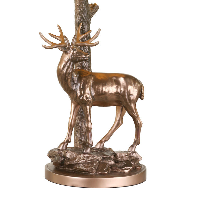 Gulliver Deer Table Lamp in Aged Brass With Shade <br>Matt Brass