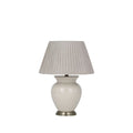 Hadley Ceramic Table Lamp with a Natural Pleated Shade
