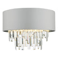 Halle 4 Light Flush Grey Shade Crystal<br>Grey