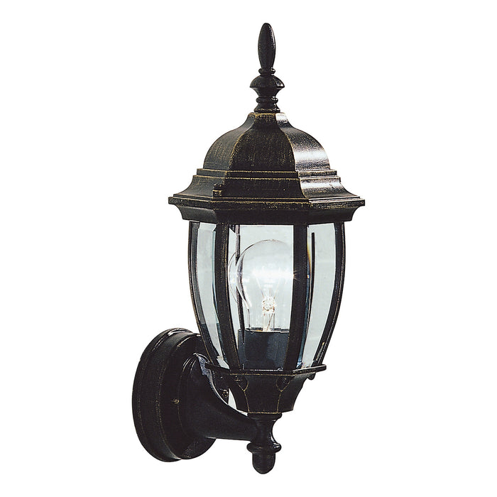 Hambro Outdoor Wall Light Black/Gold Glass IP43<br>Matt Black Gold