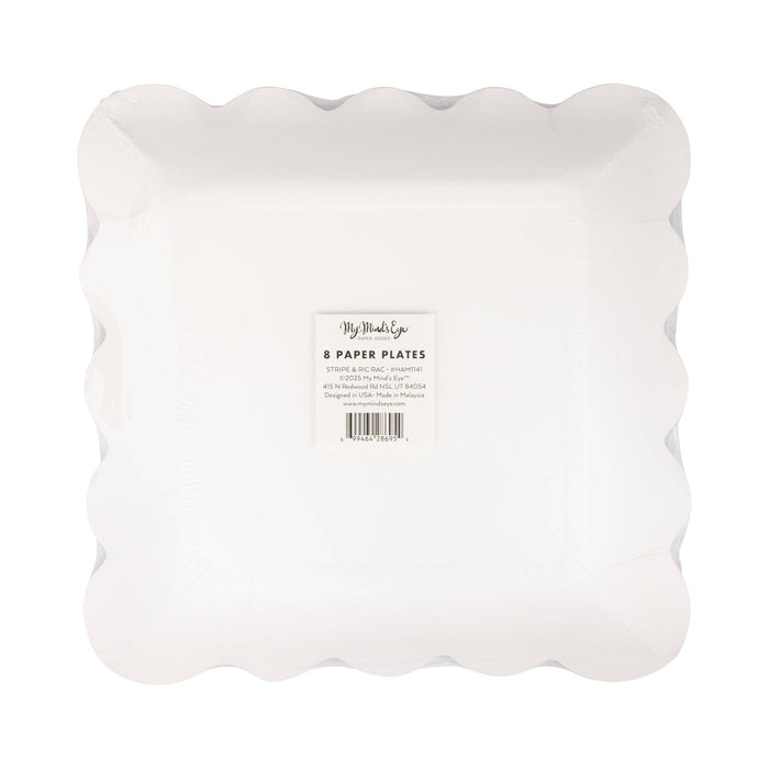 Hamptons Stripes Ric Rac Trim Paper Plate