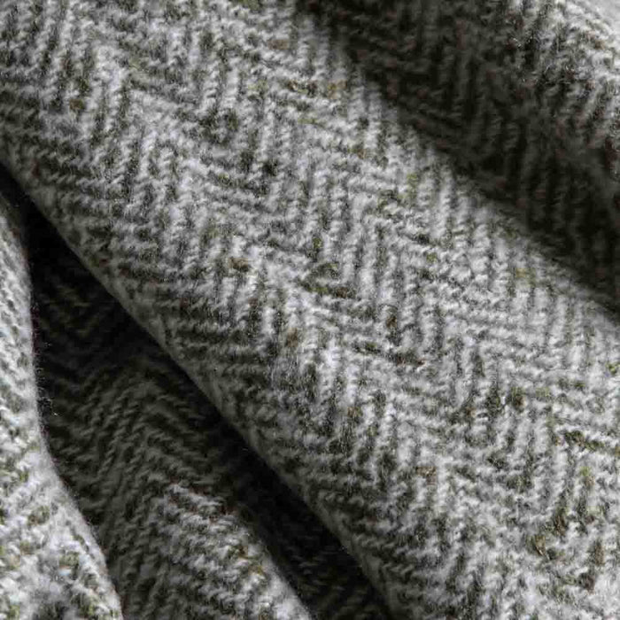 Herringbone Faux Mohair Throw Olive