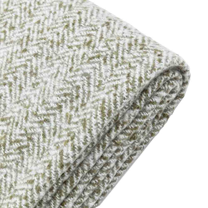 Herringbone Faux Mohair Throw Olive