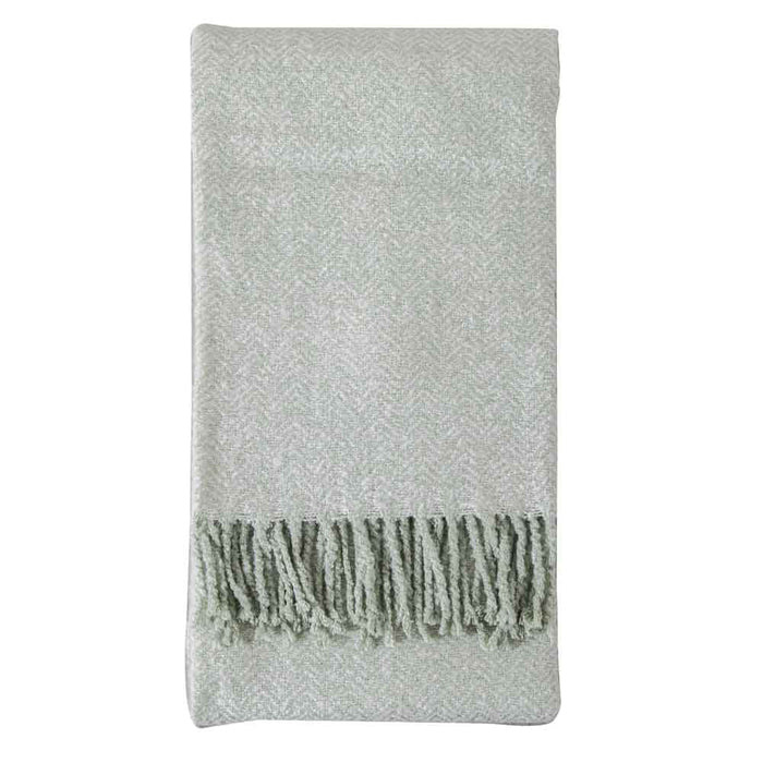 Herringbone Faux Mohair Throw Sage