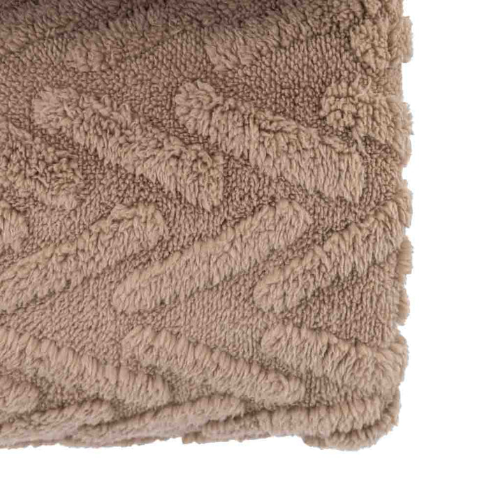 Herringbone Sherpa Throw Taupe
