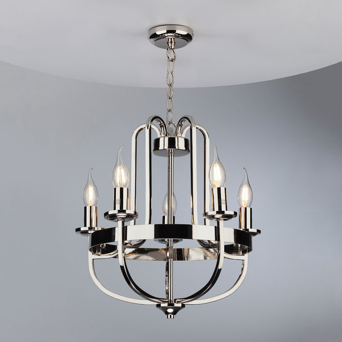 Heythrope 5 Light Pendant Polished Nickel<br>Polished Nickel