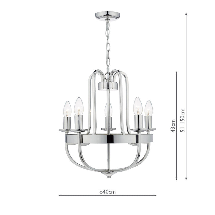 Heythrope 5 Light Pendant Polished Nickel<br>Polished Nickel