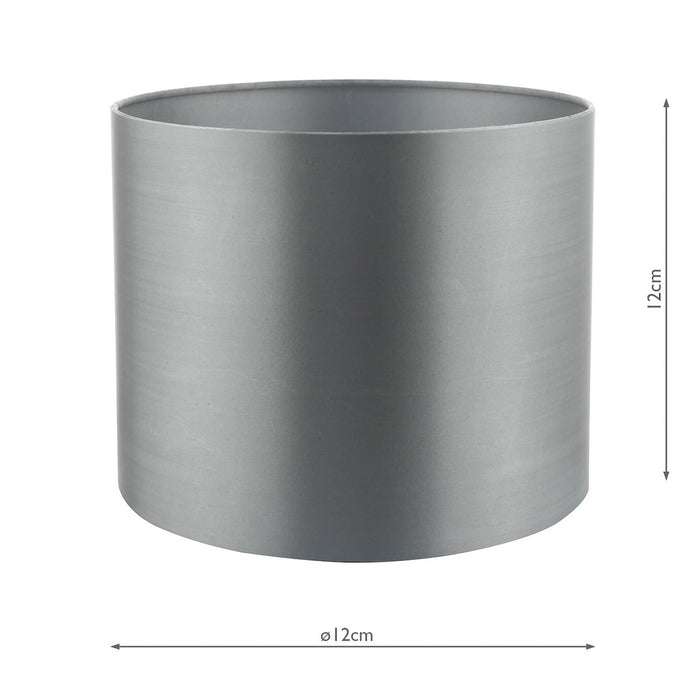 Hilda Grey Faux Silk Drum Shade 12cm<br>Grey