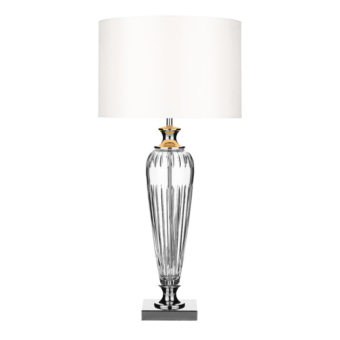Hinton Table Lamp Polished Chrome Crystal With Shade <br>Crystal