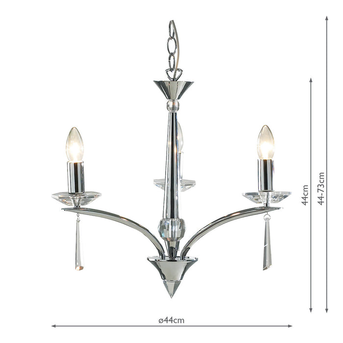 Hyperion 3 Light Dual Mount Pendant Polished Chrome Crystal<br>Polished Chrome