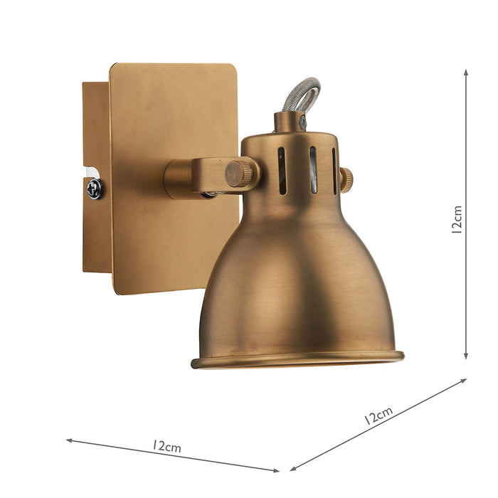Idaho Single Wall Spotlight Natural Brass<br>Natural Solid Brass