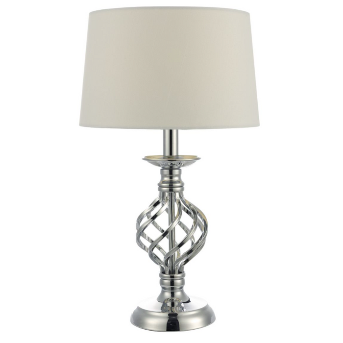 Iffley Chrome Touch Lamp with Ivory Shade